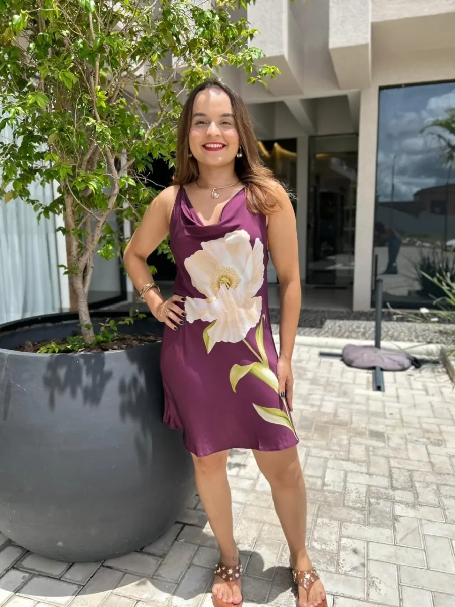 Vestido Curto Estampado Papoula