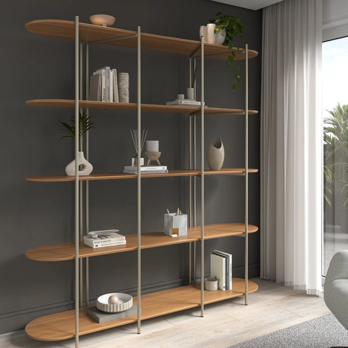 Estante 5 Prateleiras Aço com MDF Enya 180cm - Image 3