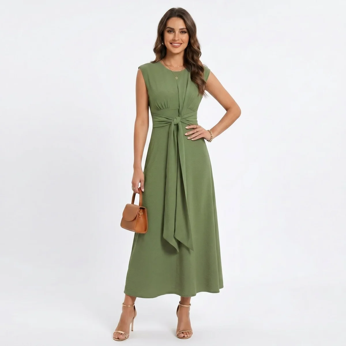 Emilia - Vestido maxi elegante sem mangas e gola redonda - Image 5