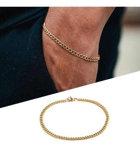 Pulseira Masculina Fina Banhada A Ouro 2mm Importada - Image 2