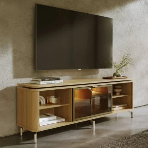 Rack para TVs até 75 Polegadas 100% MDF 1 Porta com Vidro Reflecta Lincoln Float 169cm