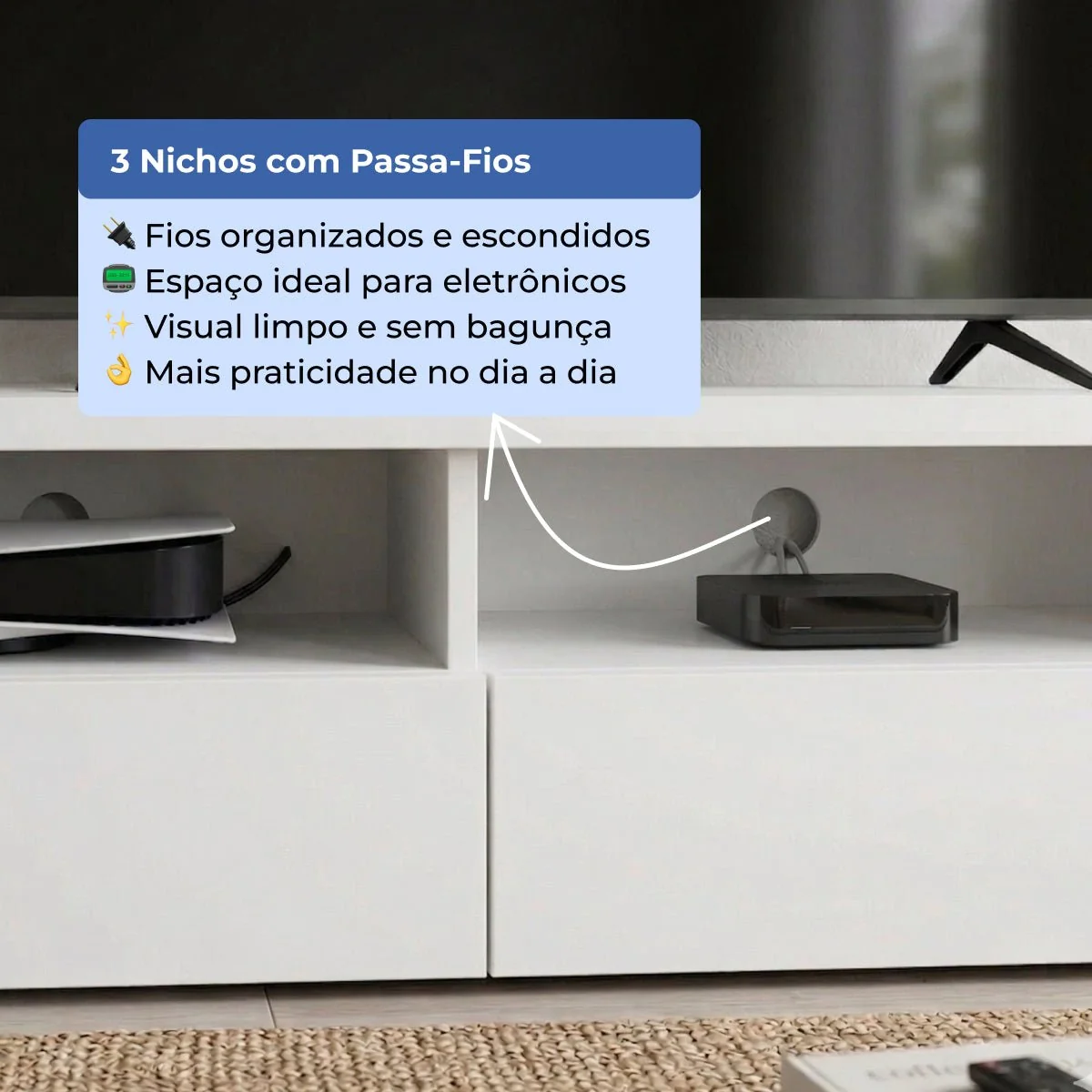 Rack para TVs até 75 Polegadas 3 Portas Aspen 219cm - Image 8