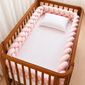 Trança 4m para Berço e Cama Rosa Chá