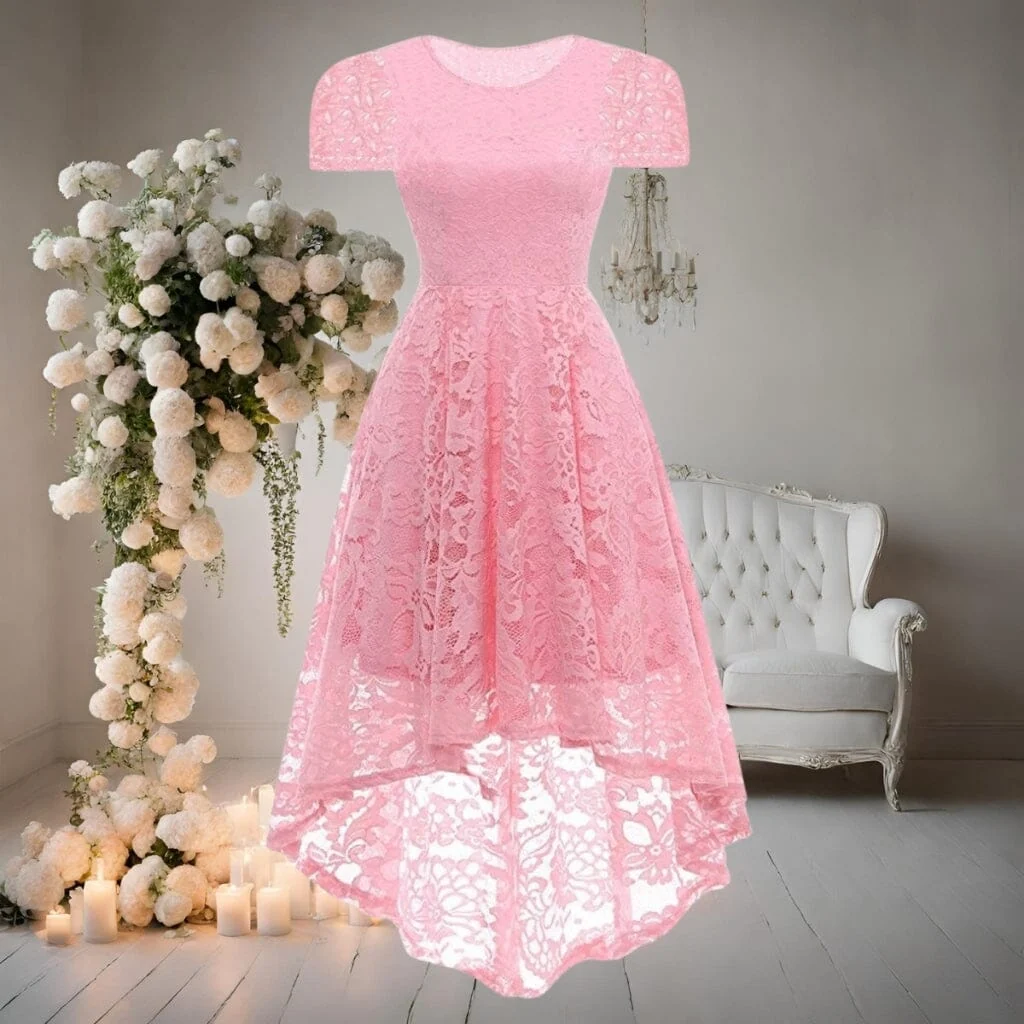 Vestido Longo de Renda Plus Size com Elastano - Image 4